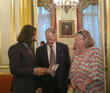 16.09.2011. Резиденция Посла России во Франции (79 rue de Grenelle, Paris).  Художник Виктор Евгеньевич Лукьянов и академик Сергей Петрович Капица
