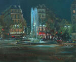 Paris. The Night on Place of Victor Hugo