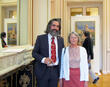 27.09.2011. Russian Centre of a Science and Culture in Paris.  Opening day of the art exhibition  “Moscow vacation”. Victor Loukianov and Veroniquey Saintenoy