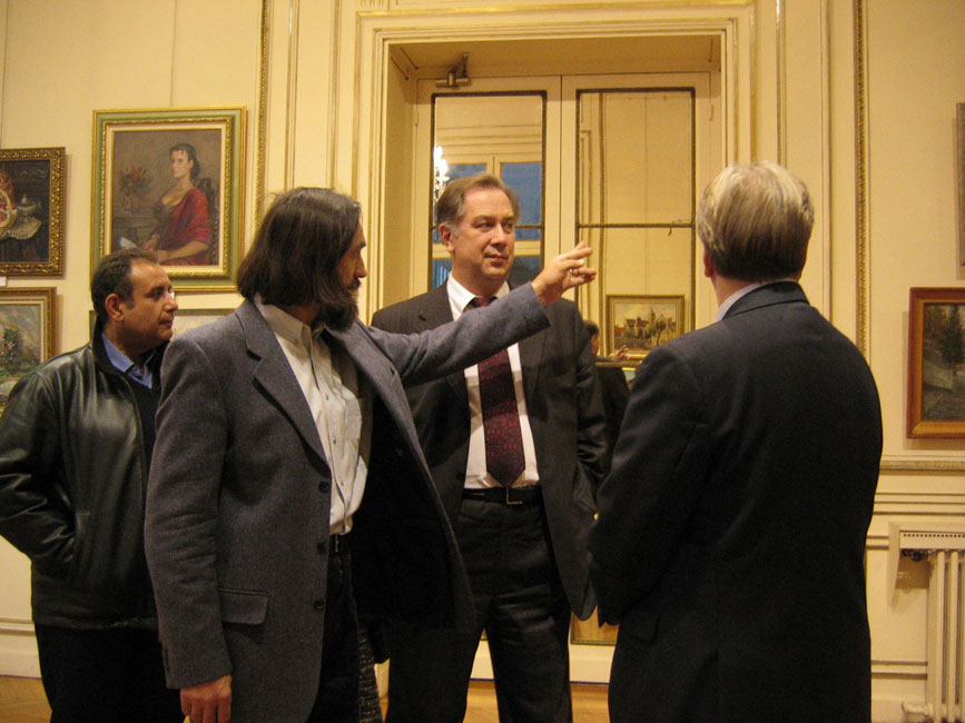 RCC in Paris. Victor Loukianov, Minister of Culture of RF Alexander Sokolov and Director of RCC - Igor Shpynov. 2005 